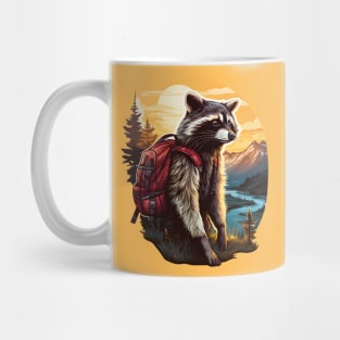 Raccoon Mountain lover with backpack traveler Mug